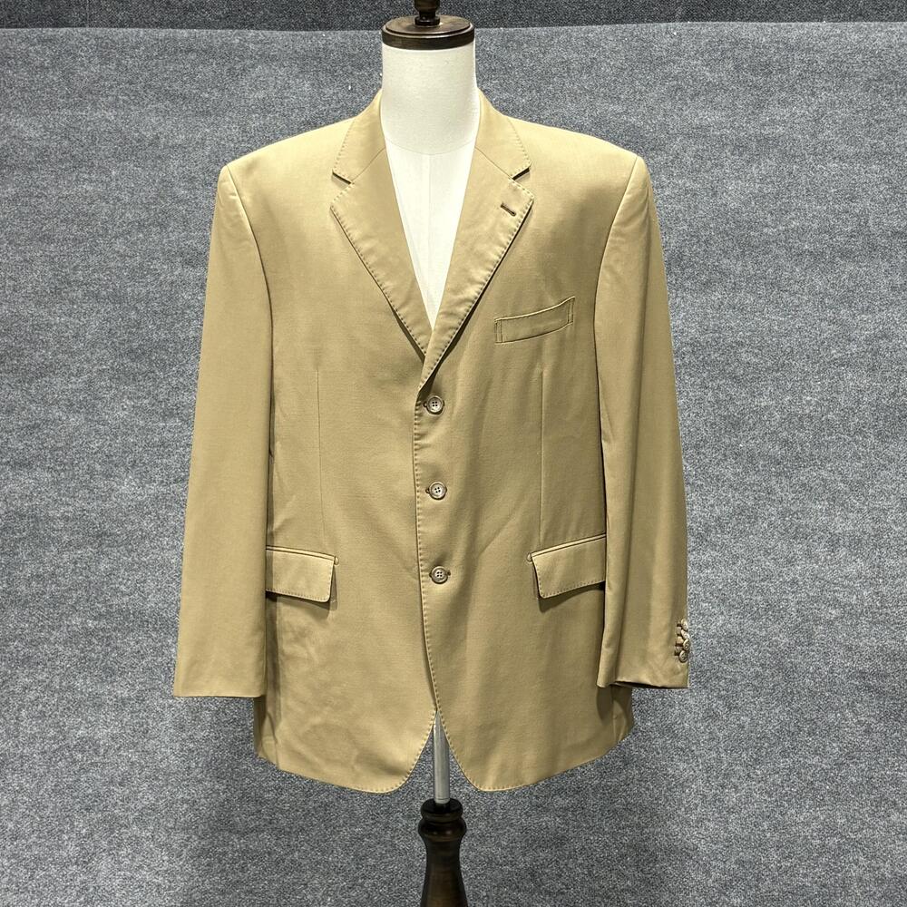 Sean John Blazer Mens 46R Tan Wool 3 Button Notch Lapel Double Vent Sport Coat